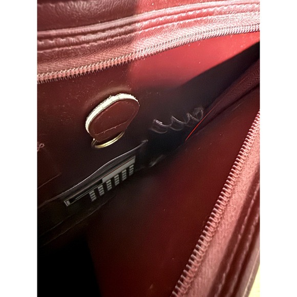 Vintage 80s Burgundy Leather Multi Compartment Briefcase Professional Laptop Bag - Picture 4 of 9